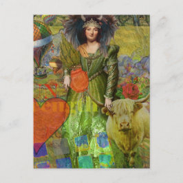 Vintage Taurus Classic Woman Porträtt Gothic Art Vykort