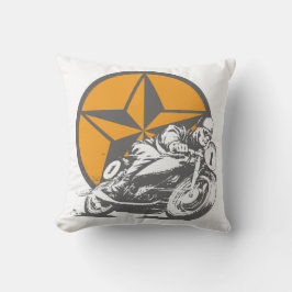 Vintage: Tävla av motorcykel Circle Star Kudde