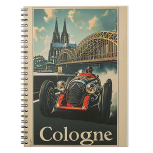 Vintage Tävla bil i Köln Anteckningsbok
