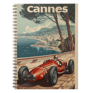 Vintage Tävla Car i Cannes Anteckningsbok