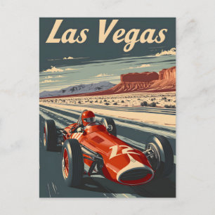 Vintage Tävla Car i Las Vegas Vykort