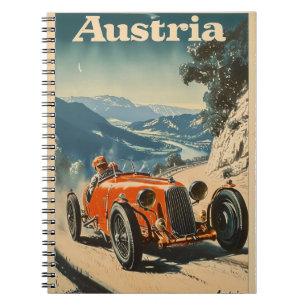 Vintage Tävla Car i Österrike Anteckningsbok