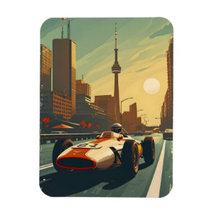 Vintage Tävla Car i Toronto Magnet