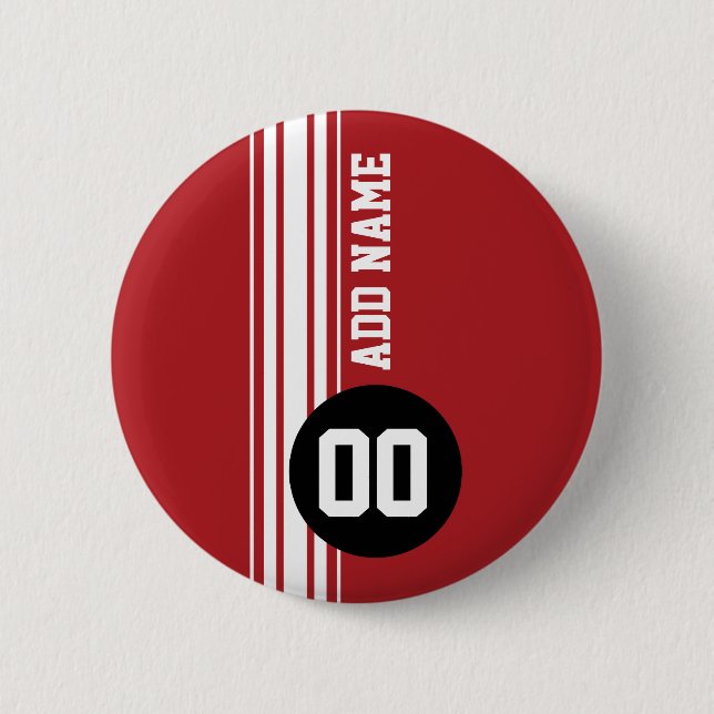 Vintage Tävla Rand - Röd och svart Knapp (Framsida)