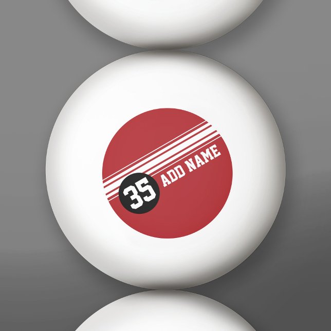 Vintage Tävla Rand - Röd och svart Pingisboll (Custom Ping Pong Balls)