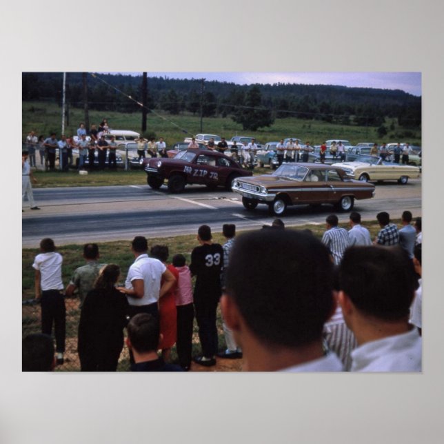 Vintage tävling bilar poster (Framsidan)