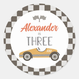 Vintage Tävling-bilen tre dagar Runt Klistermärke