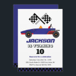 Vintage Tävling Car Kids Boys Birthday Inbjudningar<br><div class="desc">För barn för rutdesign,  pojkar eller flickor som kör bil,  tävla för kärlek,  sportbil,  hastighet och bil för leksak. Perfekt för födelsedagsfest av byggtema. Du kan anpassa ordalydelsen så att den passar för andra tillfällen.</div>