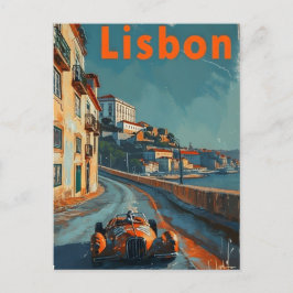 Vintage tävlingsbil i Lissabon Vykort