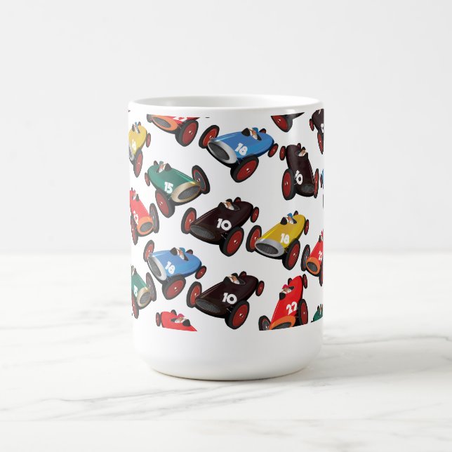 Vintage tävlingsbilar kaffemugg (Center)