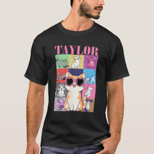 Vintage Taylor Personlig Cat Födelsedagsfest Uni T Shirt