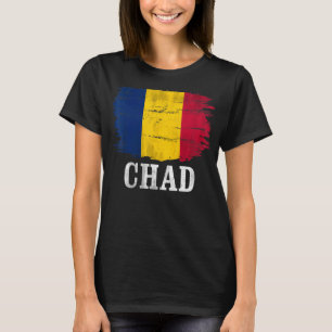 Vintage Tchad Flagga för Tchad T Shirt