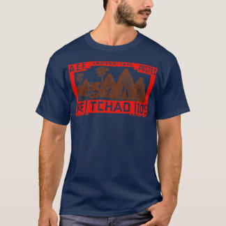 Vintage Tchad Tchad 1930 African Postage Frimärke T Shirt