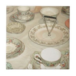 Vintage te party, china te set shabby chic kakelplatta