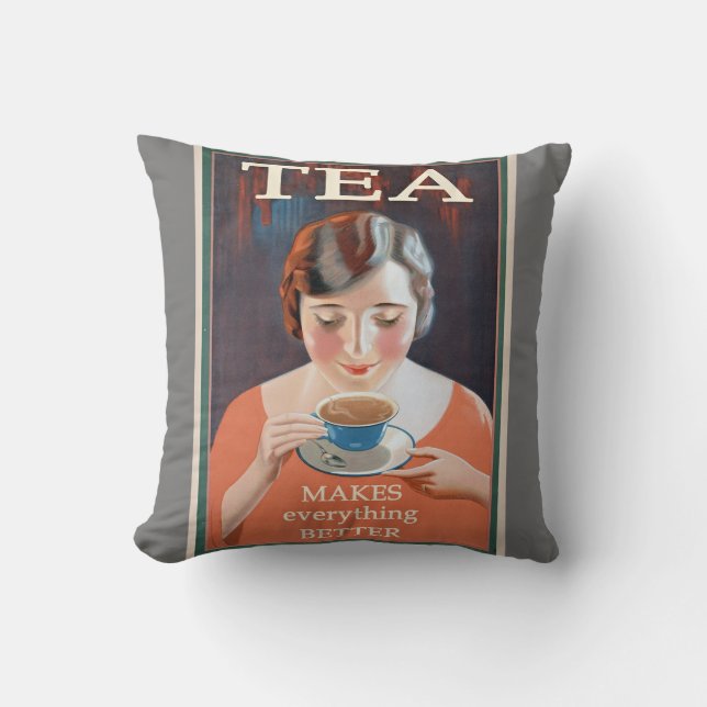 Vintage Tea Annons - Bättre Kudde (Framsida)