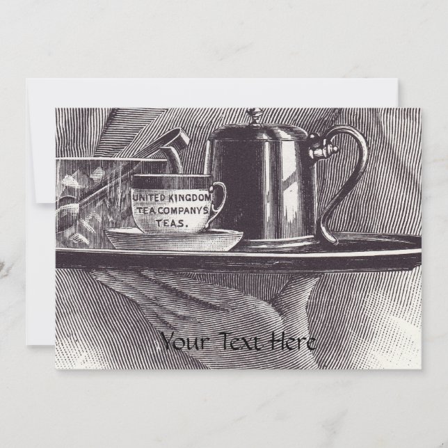 Vintage Tea Fack Inbjudningar (Framsida)