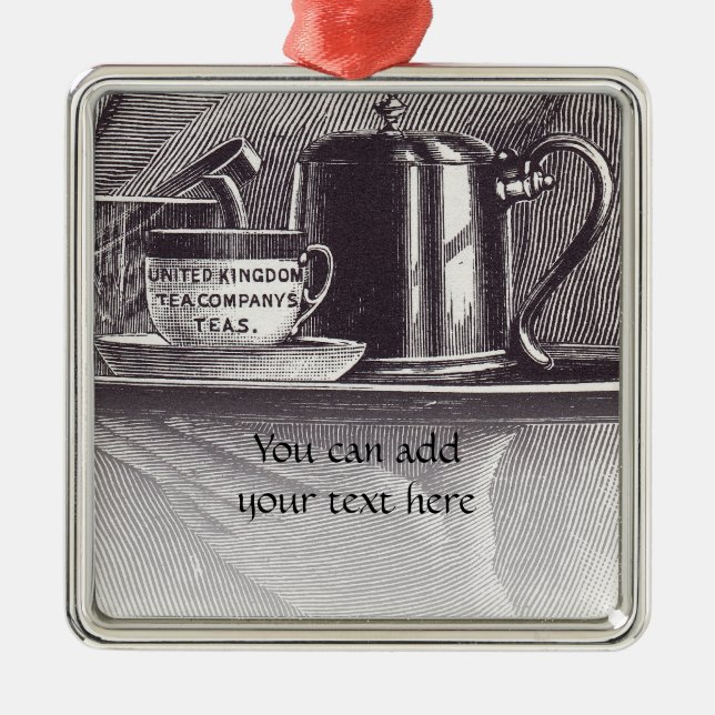 Vintage Tea Fack Julgransprydnad Metall (Framsidan)