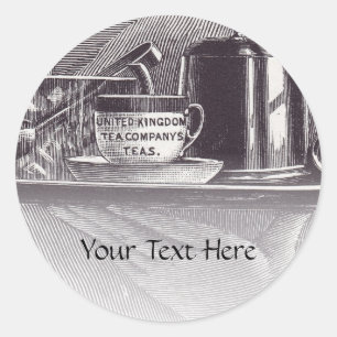 Vintage Tea Fack Runt Klistermärke