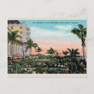 Vintage Tea Garden vid Breakers Handflatan Beach-v Vykort