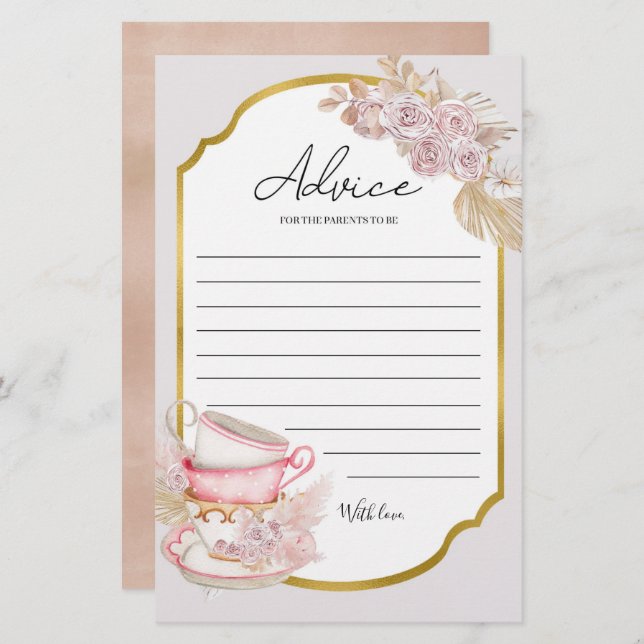 Vintage Tea Party Baby Shower Adapter (Fram/baksida)