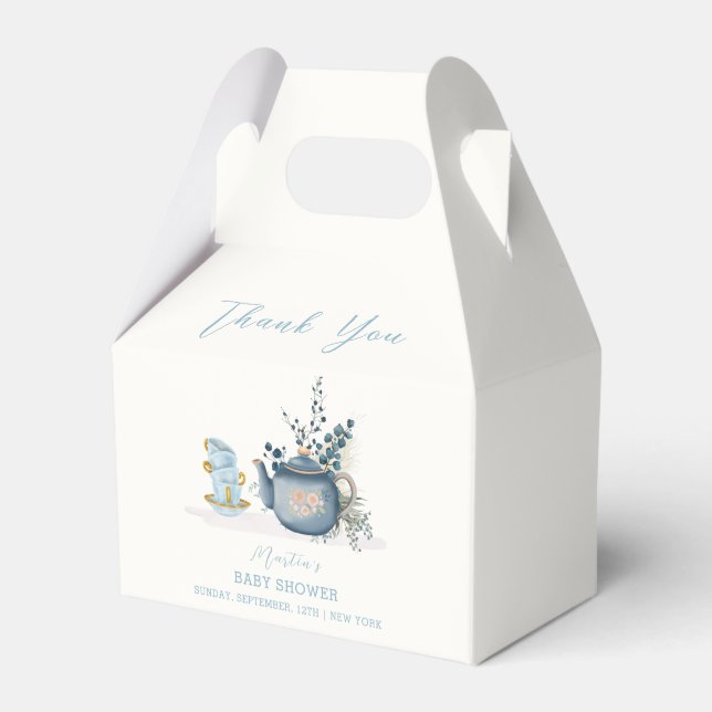 Vintage Tea Party Brewing Baby Shower Presentaskar (Framsidan Sidan)