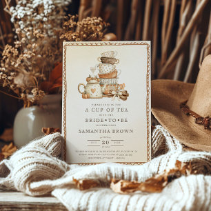 Vintage Tea Party Elegant Fall Möhippa Inbjudningar