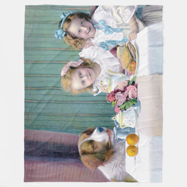 Vintage Tea Party Fleecefilt (Framsidan)