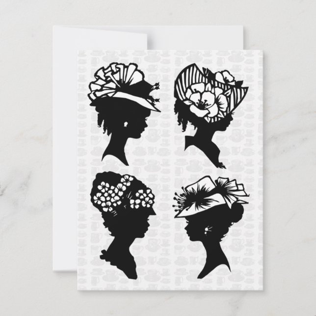 Vintage Tea Party Inbjudningar (Framsida)