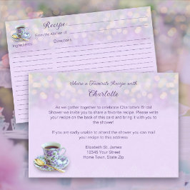 Vintage Tea Party Möhippa Lilac Recipe Tilläggskort