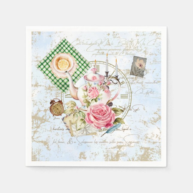 Vintage Tea Party Pappersservett (Framsidan)
