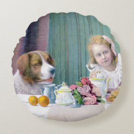 Vintage Tea Party Rund Kudde