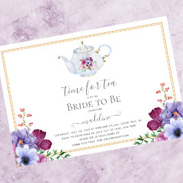 Vintage Tea Party Tekanna Möhippa Inbjudningar