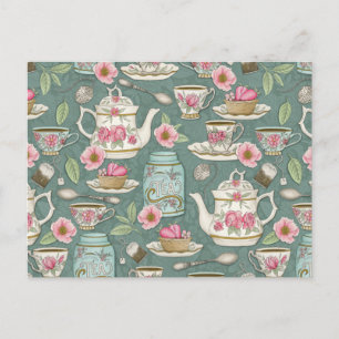 Vintage Tea Party Vykort