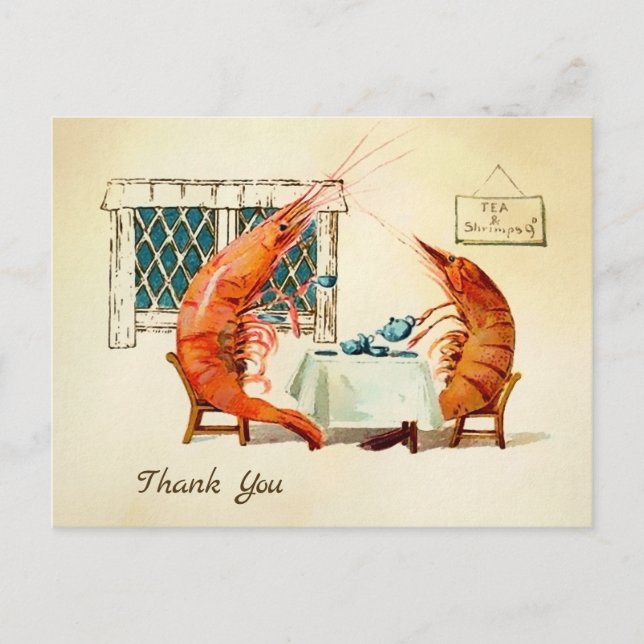 Vintage Tea Shrimp Tack Kort (Framsida)