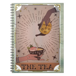 Vintage Tea Tarot Witchy Kettle & Tekopp Card Anteckningsbok