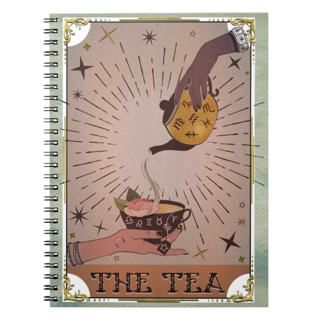 Vintage Tea Tarot Witchy Kettle & Tekopp Card Anteckningsbok (Framsidan)
