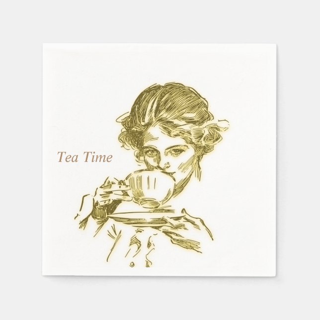 Vintage Tea Time Pappersservett (Framsidan)