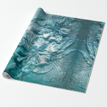 Vintage Teal Blommotiv Mönster Glitter Gnistrande