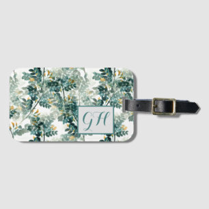 Vintage Teal Foliage Löv Elegant Chic Mönster Bagagebricka