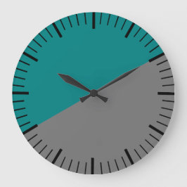 Vintage Teal och Grått Clock utan siffror Stor Klocka