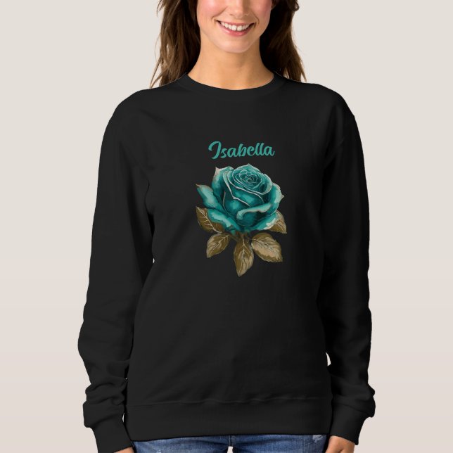 Vintage Teal Ros Tröja (Framsida)