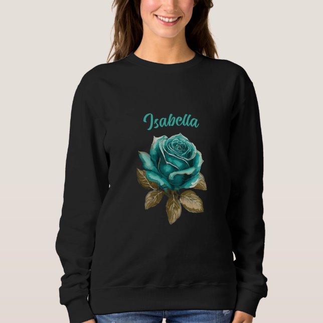 Vintage Teal Ros Tröja (Framsida)