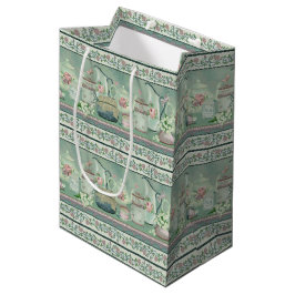 Vintage Teal Tea & Ro Gift Bag