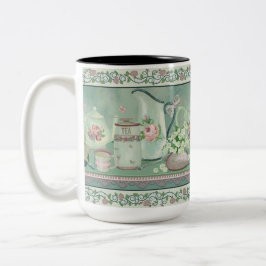 Vintage Teal Tea & Ro Mugg