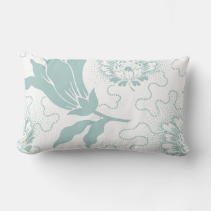 Vintage Teal White Farmhouse Stil Blommigt Lumbar Lumbarkudde