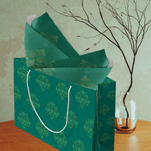 Vintage Tealgrön Guld Damask Alla Tillfällen