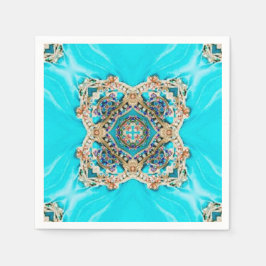 vintage tealturkos mönster bohemian bröllop pappersservett