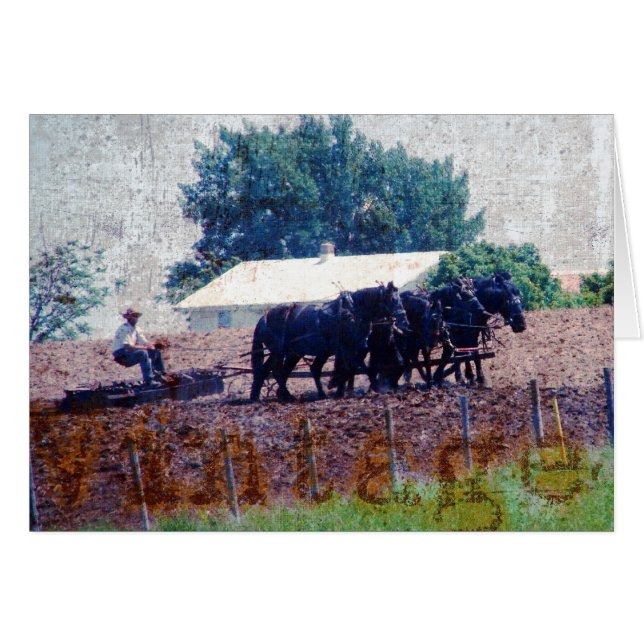 Vintage Team-arbete Hälsningskort (Framsidan Horizontal)