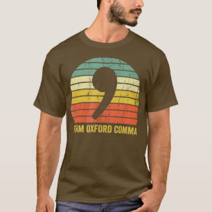 Vintage Team Oxford Comma Grammar Police, engelska T Shirt