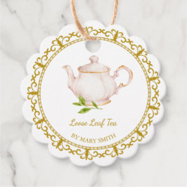 Vintage Teapot Homemade Loose Leaf Tea Hang Tag Gåvor Etiketter